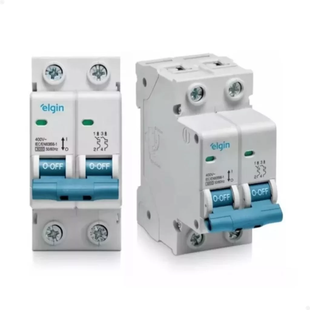 Disjuntor Bipolar Elgin 6a 10a 16a 20a 25a 32a 40a 50a 63a