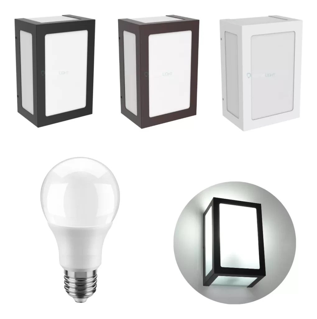 Arandela Alumínio 5 Vidros E27 17 Cm + Lâmpada Led