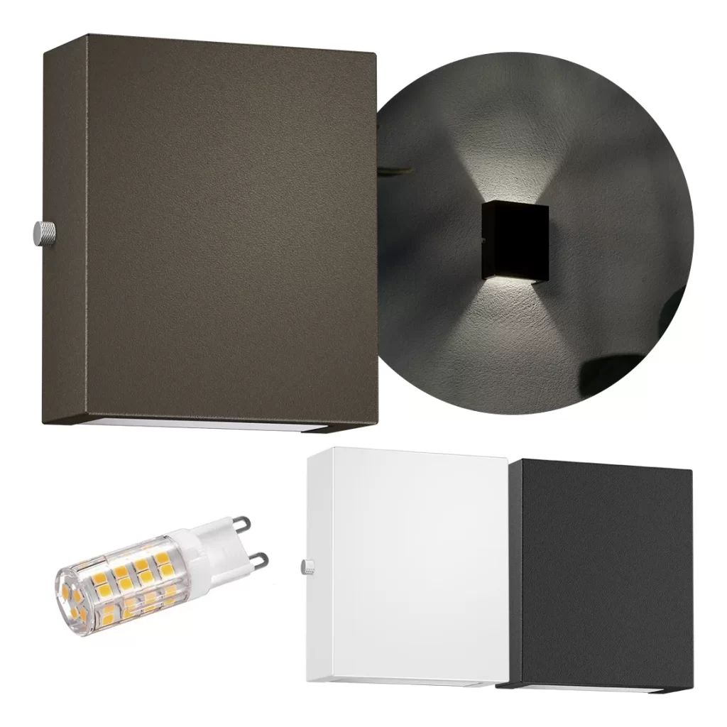 Arandela Mini Slim 2 Focos Externa + Led G9 5w