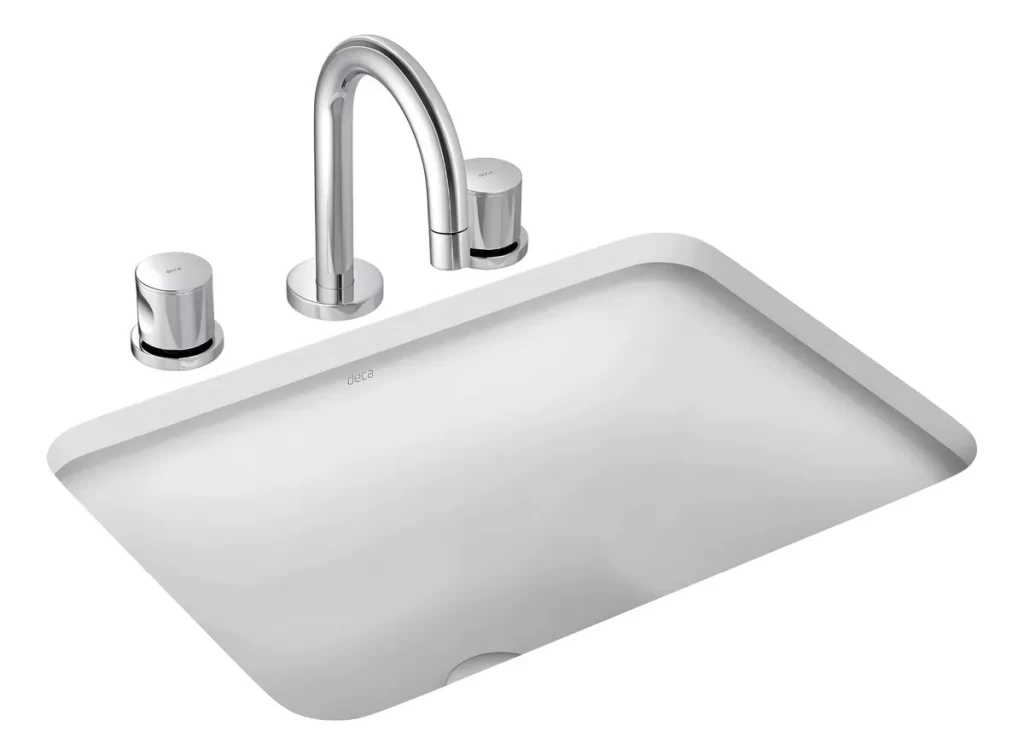 Cuba para banheiro de embutir Deca Classic L375 branco brilhante 48cm x 35.5cm 17cm de altura