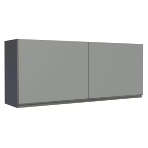 Armário de Cozinha Aéreo 120 x 50 cm 2 Portas Cinza Nice