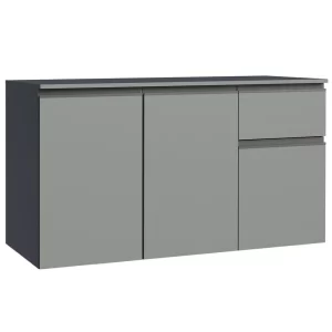 Balcão Armário de Cozinha 3 Portas 1 Gaveta 120 cm Suspenso Cinza Nice