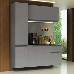 Armário de Cozinha Suspenso 160cm Cinza