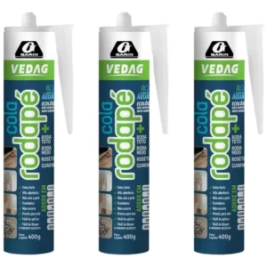 Kit com 03 Cola Rodapé / Sanca / Moldura