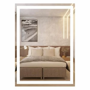 Espelho Jateado Led Frontal 80x100cm