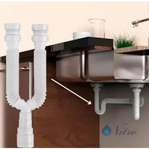 Sifão Duplo Tubo Extensivo Branco Pia