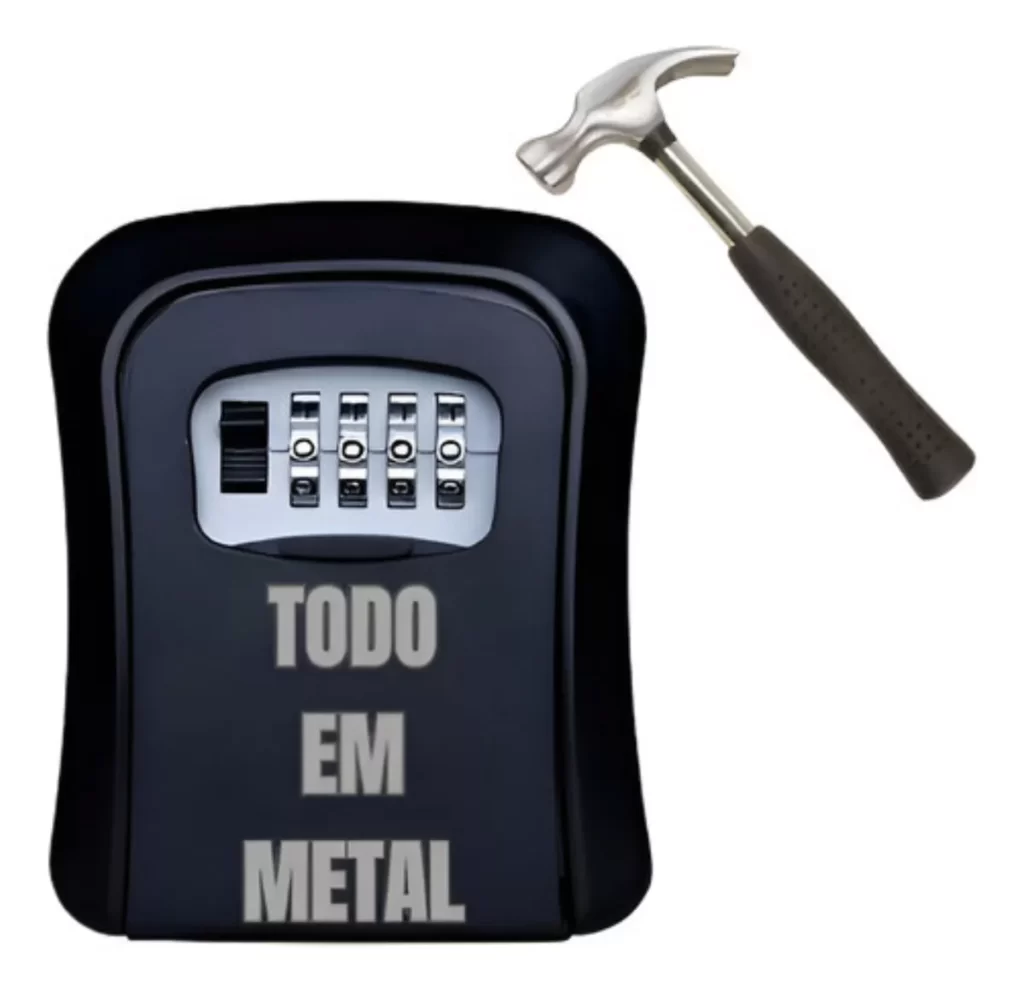 Mini Cofre Parede Guarda Chaves Em Metal