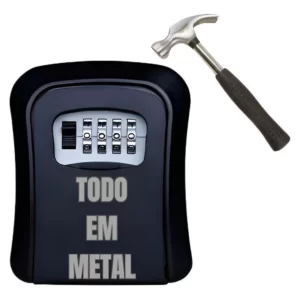 Mini Cofre Parede Guarda Chaves Em Metal