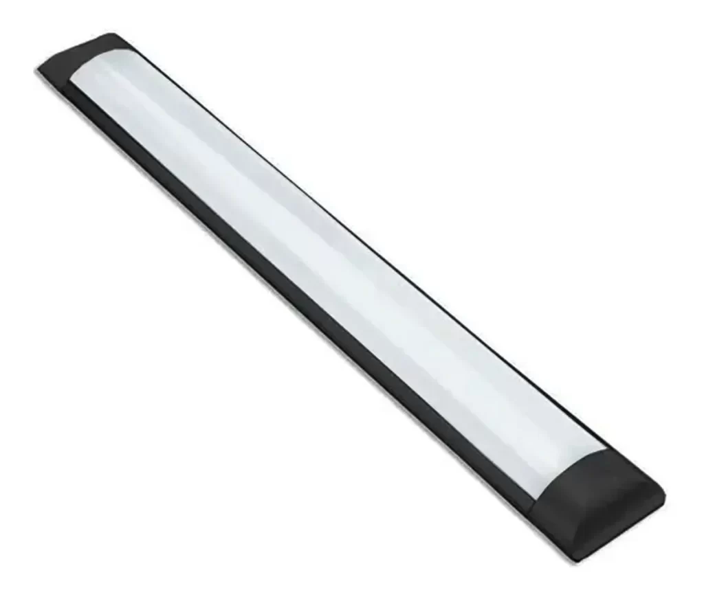 Plafon Retangular Preto Sobrepor Slim 120cm 36W – opção branco e preto