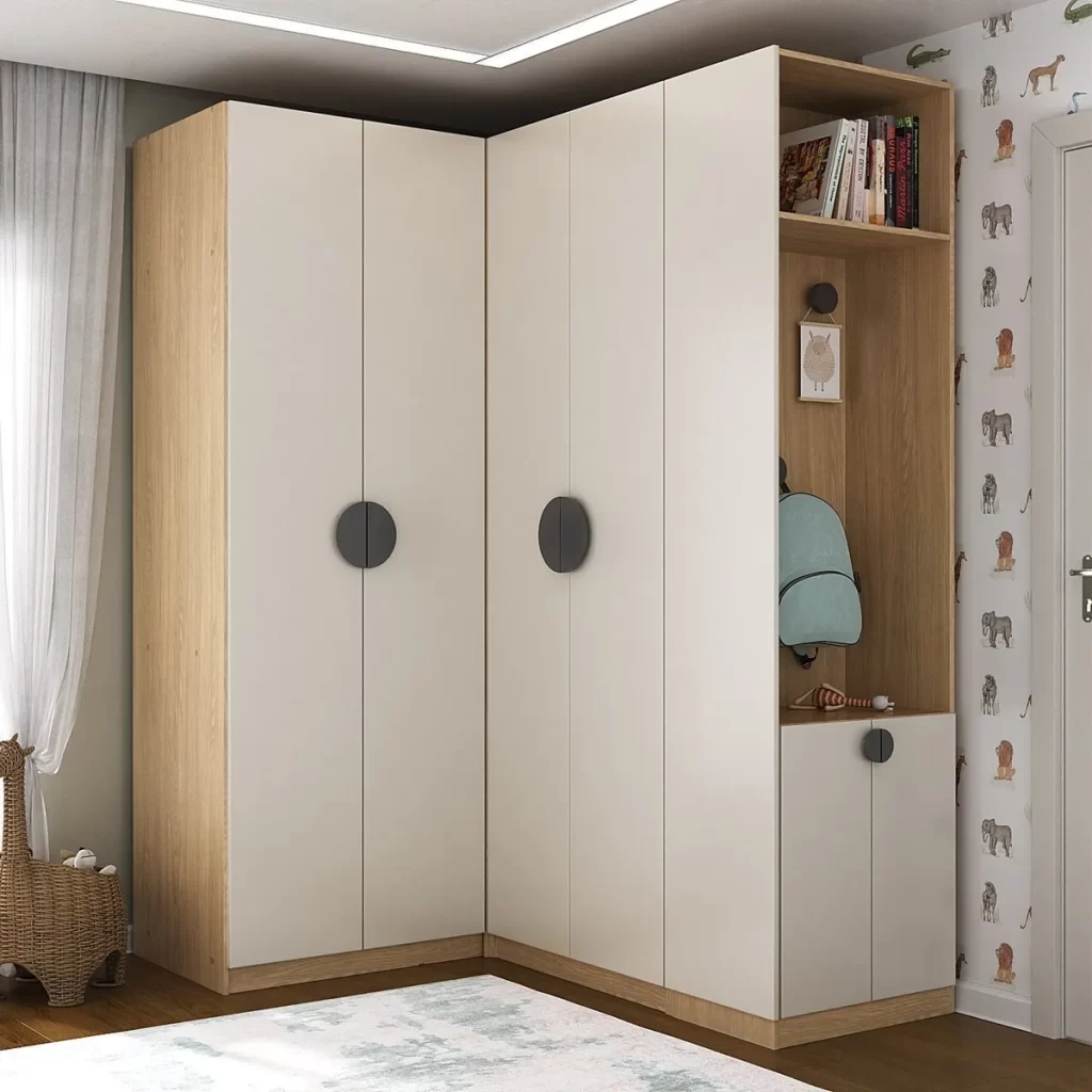 Guarda Roupa Modulado Infantil De Canto 6 Portas 2 Gavetas