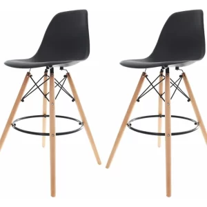 Kit 2 Banquetas Eames Preta