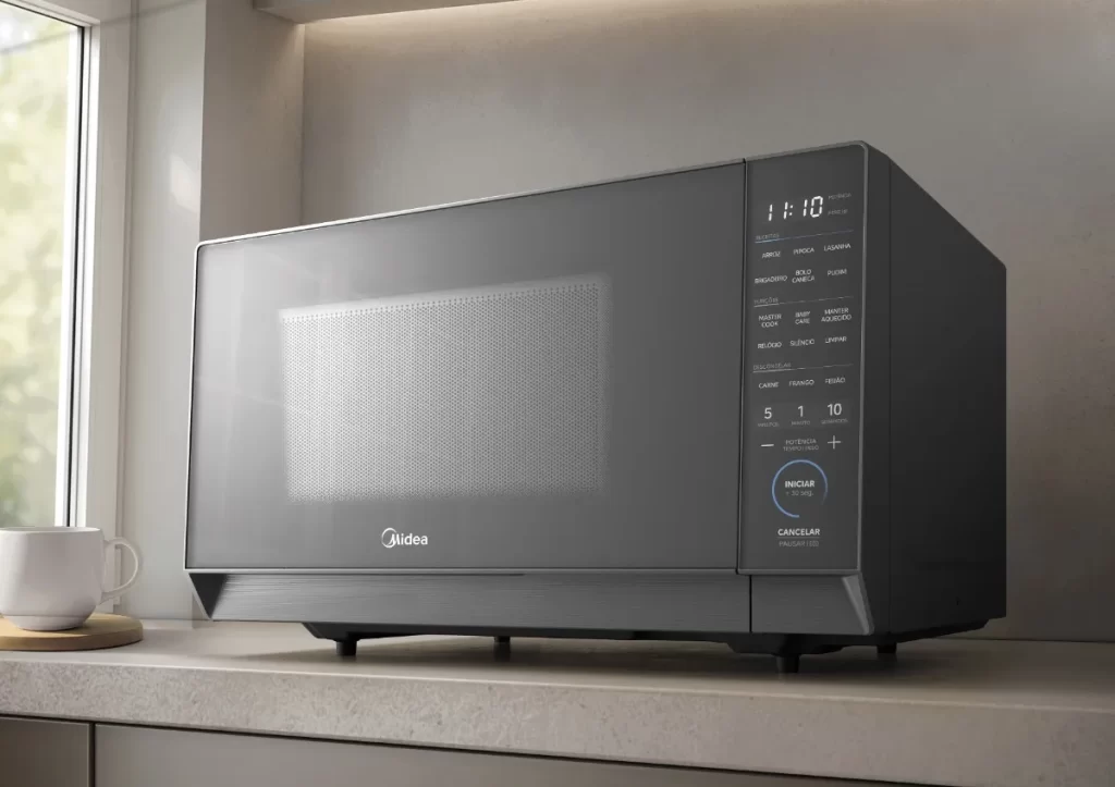 Microondas 27l Prata Porta Espelhada 110V e 220V
