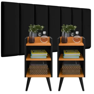 Conjunto Cabeceira Casal com 2 Mesas de Cabeceira – Opções de cores e tamanhos 0,90 /1,40 /1,60 /1,95