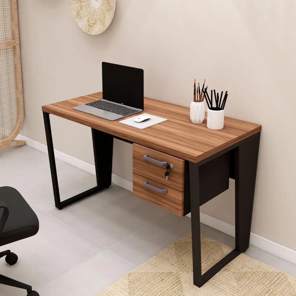 Escrivaninha Mesa escritório 120cm x 60cm + Gaveteiro com 2 Gavetas Suspensas