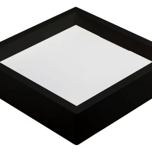 Painel Led Recuado 24w 3000k Quadrado Sobrepor PRETO