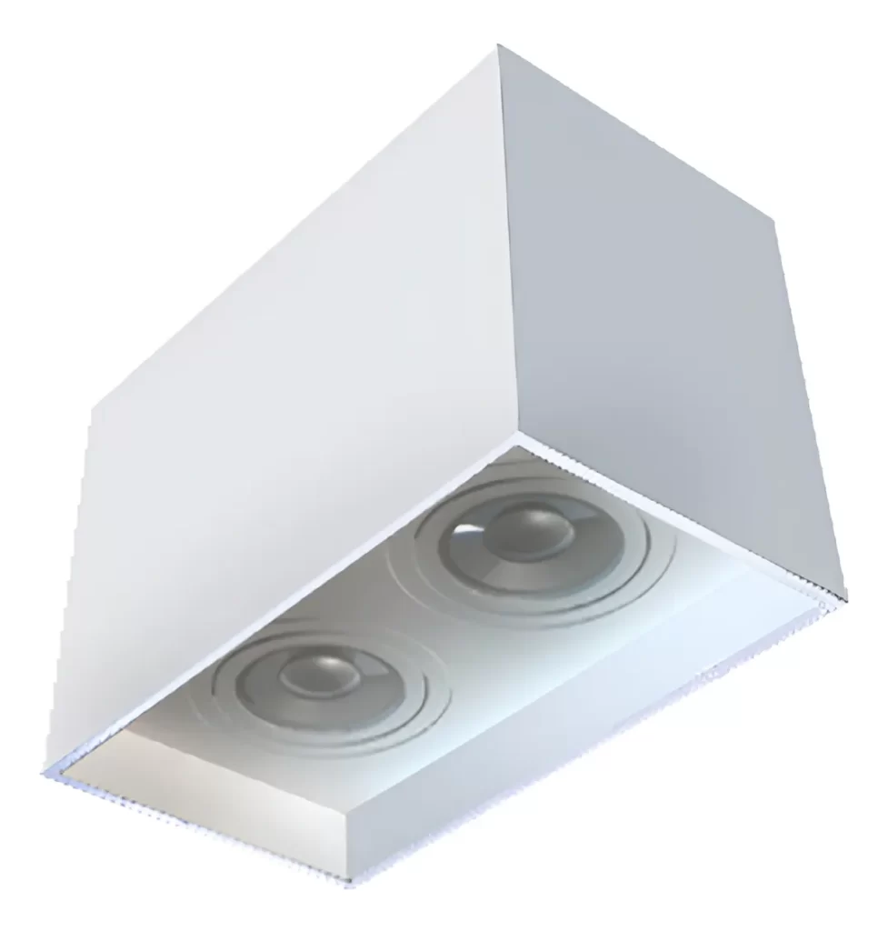 Spot Sobrepor Duplo Par20 E27 Branco ou Preto