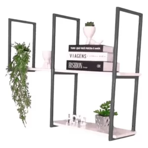 Prateleira Estilo Industrial Ferro Madeira Decorativa Parede