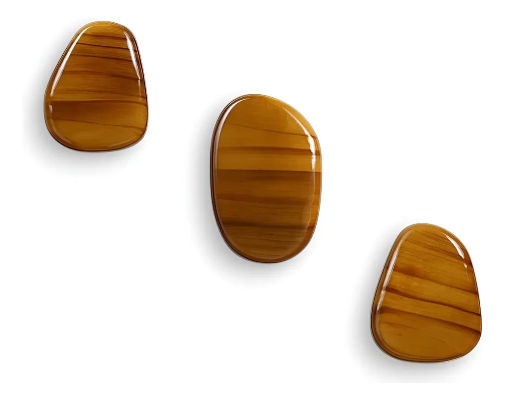 Conjunto 3 Ganchos Cabideiros Orgânicos Em Pinus Com Verniz