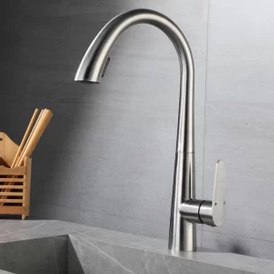 Torneira de Cozinha Bancada Gourmet Extensível Monocomando Prata Escovado