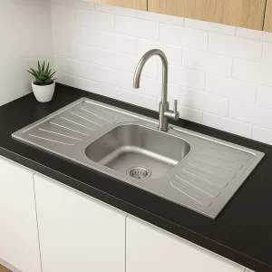 Pia de Cozinha Inox Tramontina 1,20mx0,52m com Válvula e Cuba Central
