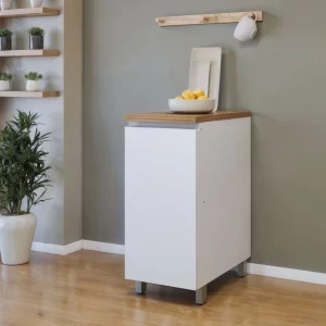 Balcão 1 Porta MODULAR Rainha 40Cm 100% Mdf Branco/Nature