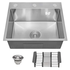 Cuba Inox Escovado Quadrada Cozinha 50X40 CM Aço Inox 304 espessura 3mm