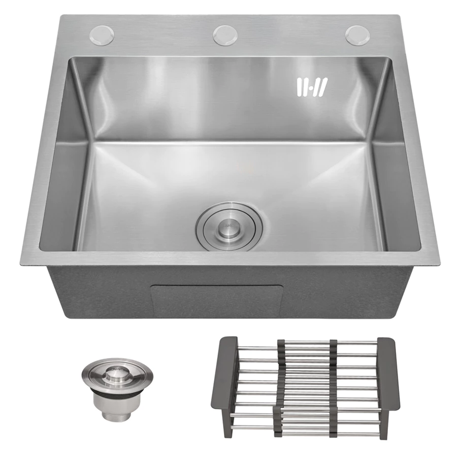 Cuba Inox Escovado Quadrada Cozinha 50X40 CM Aço Inox 304 espessura 3mm