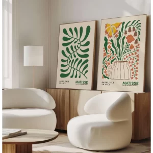 Quadros Decorativos com Moldura Filete Floral Estilo Matisse