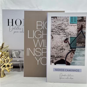 Conjunto de Caixa Livro Decorativa Organizadora 3pcs Papel – diversas capas