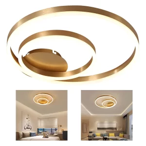 Plafon Redondo Sobrepor LED 50W Bivolt Dourado