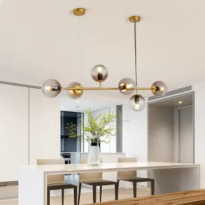 Lustre Pendente 6 Globos Dourado