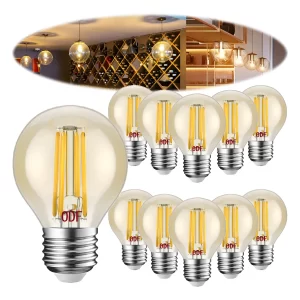 Kit 10 Lâmpadas Led Filamento Bolinha Âmbar Retrô Bivolt G45