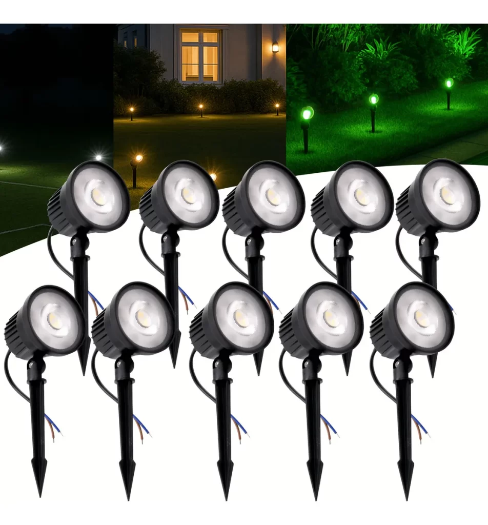 Kit 10 Espetos Luminária Jardim LED 9W