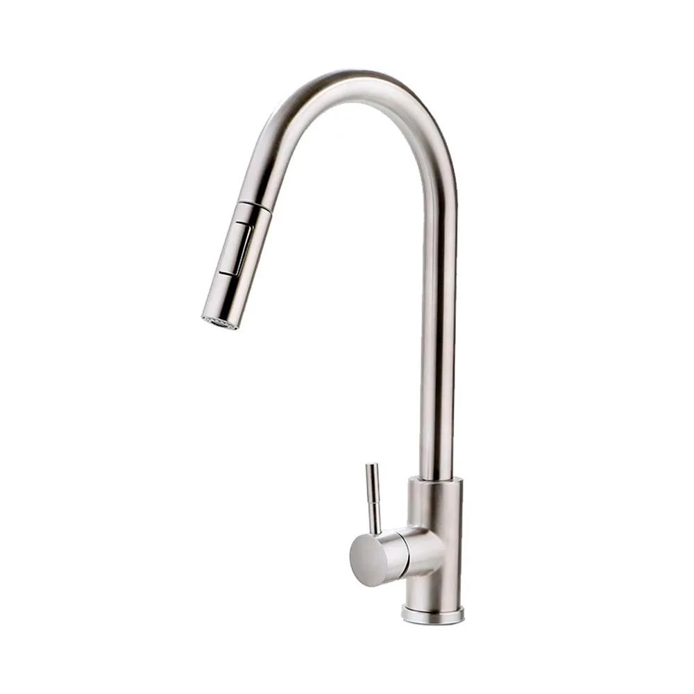 Torneira para cozinha gourmet misturador monocomando em Aço Inox Prata
