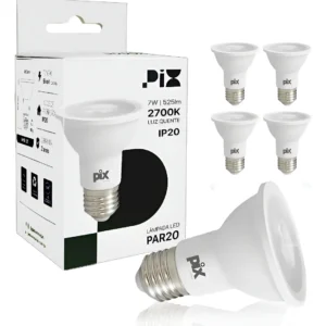 Kit 6 Lâmpadas Led Par 20 7w E27 Bivolt