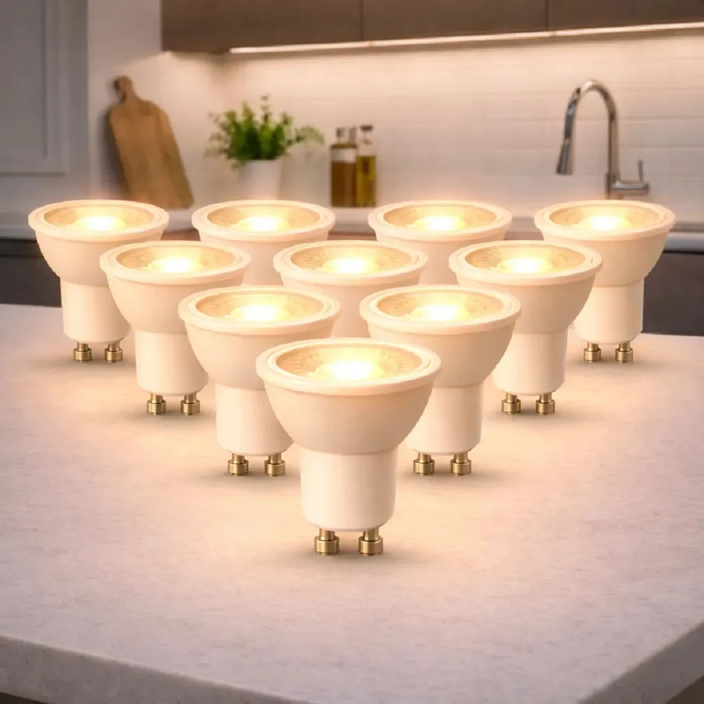 Kit 10 Lâmpada Led Dicróica Mr16 4,8w 3000k Branco Quente Gu10