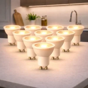 Kit 10 Lâmpada Led Dicróica Mr16 4,8w 3000k Branco Quente Gu10