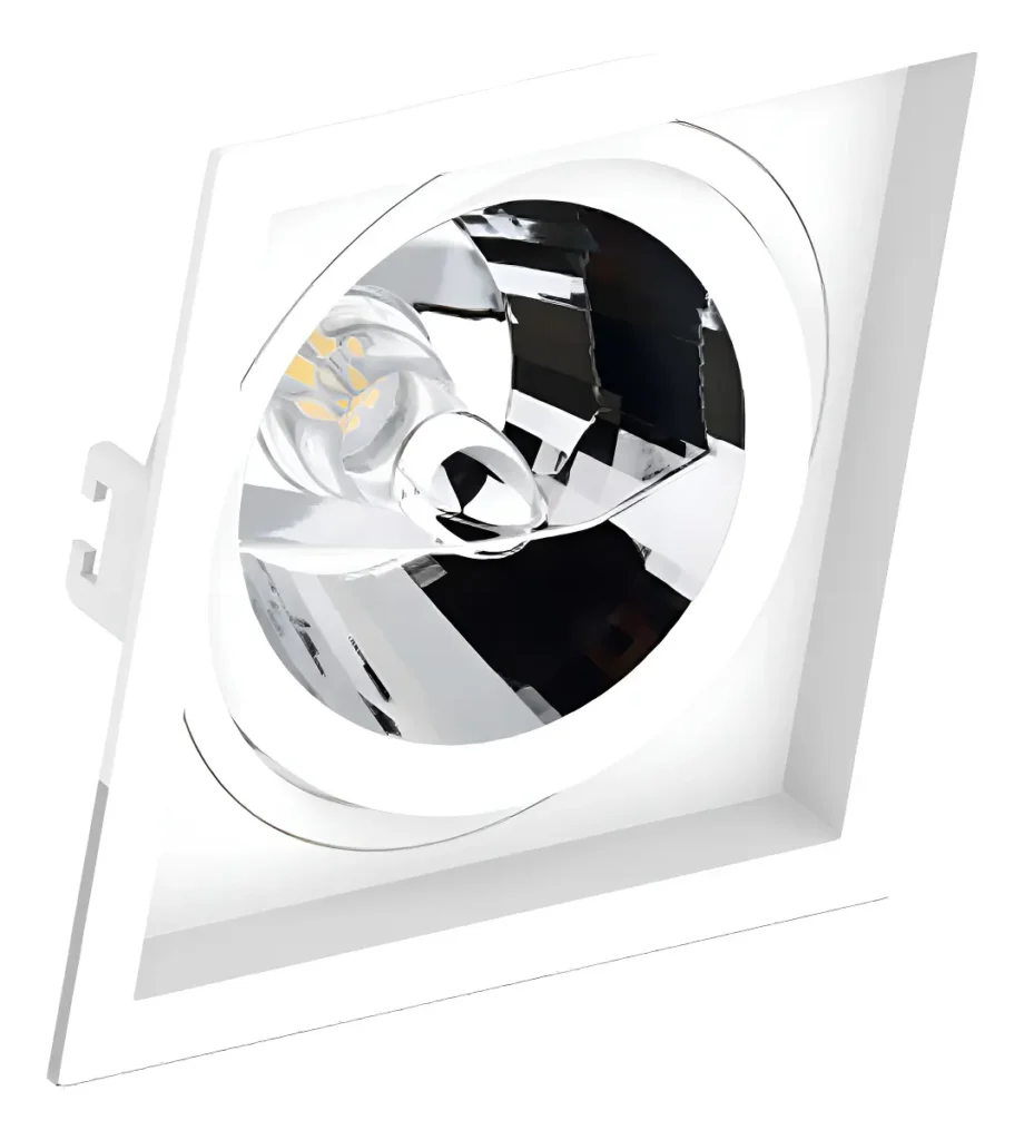 Spot Embutido Recuado Quadrado Branco AR111 Gu10
