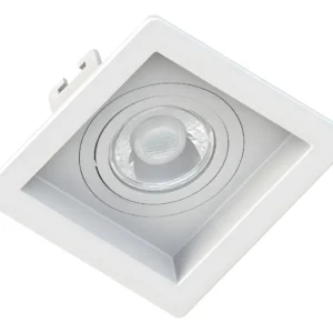 Spot Embutido Recuado Quadrado Branco Par 20 E27